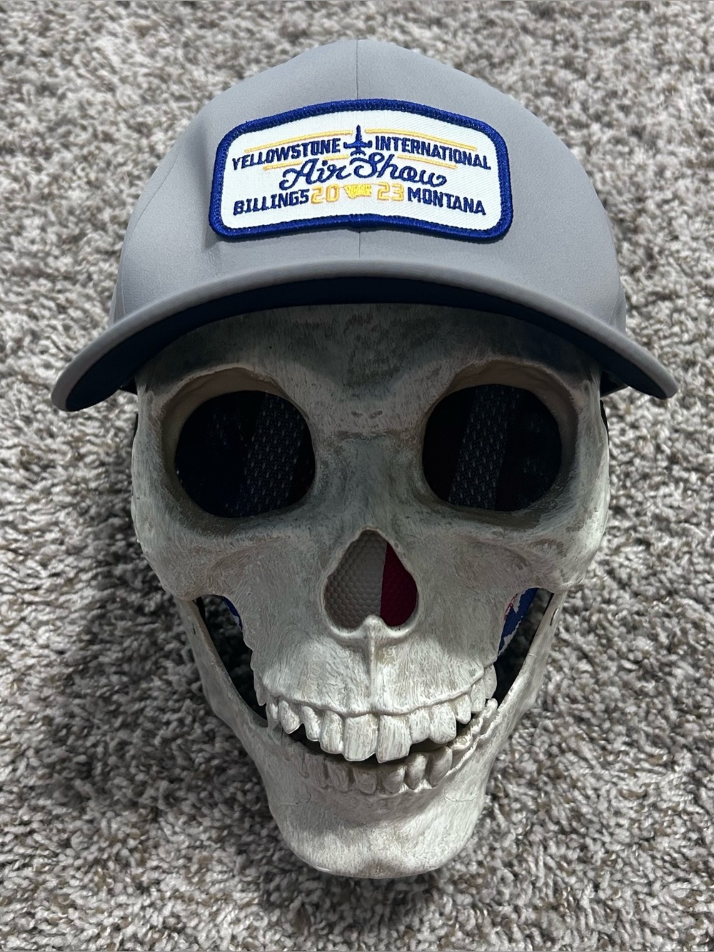 YELLOWSTONE INTERNATIONAL AIR SHOW FLEXFIT DELTA HAT MONTANA AVIATION GREY L XL